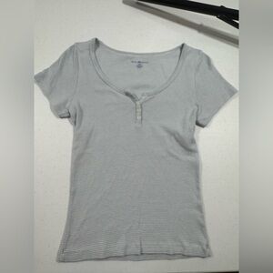 Brandy Melville Light Gray Striped Tee